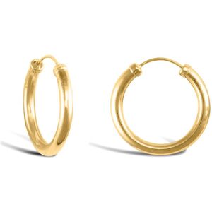 Jewelco London Ladies 9ct Yellow Gold Capped Sleeper 2.5mm Hoop Earrings 18mm - Jewelco London Ladies 9ct Yellow Gold Capped Sleeper 2.5mm Hoop Earrings 18mm -
