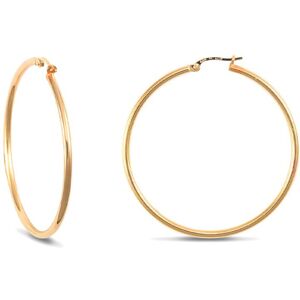 Jewelco London Ladies 9ct Yellow Gold Polished 2mm Hoop Earrings 45mm - JER390 Jewelco London Ladies 9ct Yellow Gold Polished 2mm Hoop Earrings 45mm - JER390
