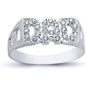 (Z) Jewelco London Mens Rhodium Plated Sterling Silver Round Cubic Zirconia DAD (Z) Jewelco London Mens Rhodium Plated Sterling Silver Round Cubic Zirconia DAD