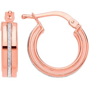 Jewelco London Ladies Rose Gold-Plated Sterling Silver Square Tube Moondust Groo Jewelco London Ladies Rose Gold-Plated Sterling Silver Square Tube Moondust Groo