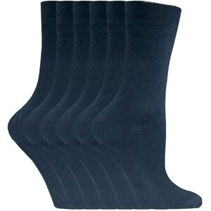 (4-7 UK, PL30 Navy Blue) Sock Snob - 6 Pairs of Ladies Plain Coloured Cotton Ri (4-7 UK, PL30 Navy Blue) Sock Snob - 6 Pairs of Ladies Plain Coloured Cotton Ri