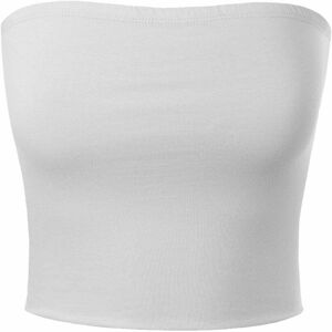 Louise201616 (White, 12) New Ladies Women Plain Boob Tube Bandeau Crop Vest Top Strapless Bra Louise201616 (White, 12) New Ladies Women Plain Boob Tube Bandeau Crop Vest Top Strapless Bra