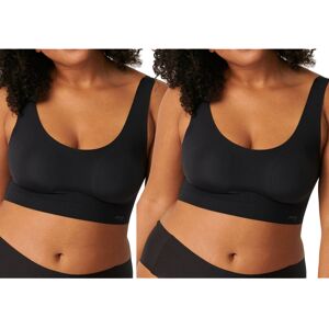 (S) 2x Sloggi Zero Feel Invisible Comfort Womens Wire Free Bra Crop Top Black Pa (S) 2x Sloggi Zero Feel Invisible Comfort Womens Wire Free Bra Crop Top Black Pa