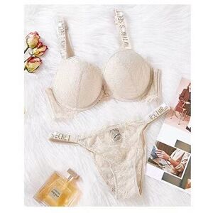 Unbranded (Champagne, 75B) Sexy Lingerie Comfort Women Set Push Up Bra Victoria's Secret L Unbranded (Champagne, 75B) Sexy Lingerie Comfort Women Set Push Up Bra Victoria's Secret L