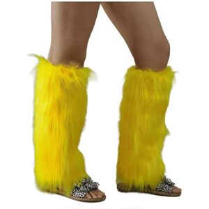 Unbranded (E40) 1 Pair Women Vintage Warm Furry Bright Yellow Leg Warmers Fuzzy Leg Cover Unbranded (E40) 1 Pair Women Vintage Warm Furry Bright Yellow Leg Warmers Fuzzy Leg Cover
