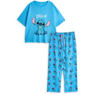 (Large) Disney Short Sleeve Long Leg Pyjama Set (Womens Blue) (Large) Disney Short Sleeve Long Leg Pyjama Set (Womens Blue)