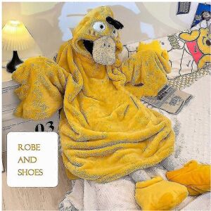 Kikidex (L, Robe And Shoes) Cartoon Duck Winter Pajamas For Adult Onesie Hoodie Funny Pa Kikidex (L, Robe And Shoes) Cartoon Duck Winter Pajamas For Adult Onesie Hoodie Funny Pa