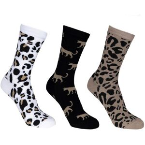 (3 UK-6 UK, Oatmilk/Black/White) Trespass Womens/Ladies Cinco Animal Print Socks (3 UK-6 UK, Oatmilk/Black/White) Trespass Womens/Ladies Cinco Animal Print Socks