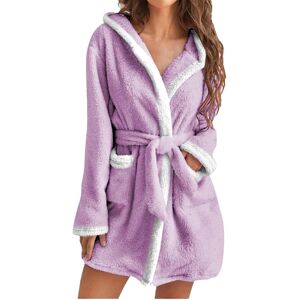 Unbranded (3XL, 001* Purple) Womens Fuzzy Robes Hooded Short Robe Fall Winte Mid Length Ba Unbranded (3XL, 001* Purple) Womens Fuzzy Robes Hooded Short Robe Fall Winte Mid Length Ba