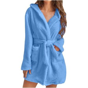 Unbranded (3XL, 003* Sky Blue) Womens Fuzzy Robes Hooded Short Robe Fall Winte Mid Length Unbranded (3XL, 003* Sky Blue) Womens Fuzzy Robes Hooded Short Robe Fall Winte Mid Length