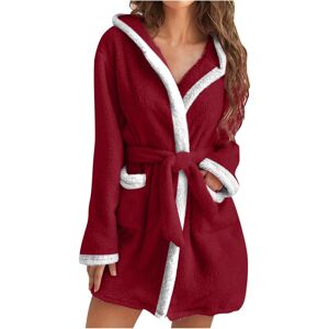 Unbranded (XXL, 002* Red) Womens Fuzzy Robes Hooded Short Robe Fall Winte Mid Length Bathr Unbranded (XXL, 002* Red) Womens Fuzzy Robes Hooded Short Robe Fall Winte Mid Length Bathr