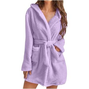 Unbranded (XL, 003* Purple) Womens Fuzzy Robes Hooded Short Robe Fall Winte Mid Length Bat Unbranded (XL, 003* Purple) Womens Fuzzy Robes Hooded Short Robe Fall Winte Mid Length Bat