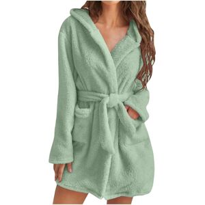 Unbranded (XXL, 003* Green) Womens Fuzzy Robes Hooded Short Robe Fall Winte Mid Length Bat Unbranded (XXL, 003* Green) Womens Fuzzy Robes Hooded Short Robe Fall Winte Mid Length Bat
