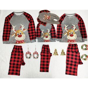 Gaatpot (grey, Dad S) 2025 long-sleeved Christmas elk pajamas set parent-child home wear Gaatpot (grey, Dad S) 2025 long-sleeved Christmas elk pajamas set parent-child home wear