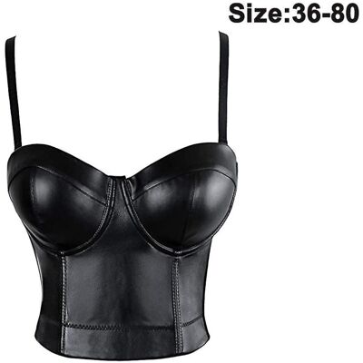 Unbranded Leather Bustier Women's Corset Black Breast-wrapped Vest Elastic Unbranded Leather Bustier Women's Corset Black Breast-wrapped Vest Elastic