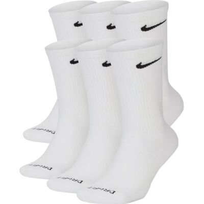 (White, Medium) Nike Everyday Plus Cushioned Crew Socks 6 Pairs (White, Medium) Nike Everyday Plus Cushioned Crew Socks 6 Pairs