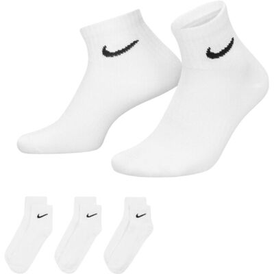 (White, UK 8-11) Nike SX7677 Mens Ankle Socks Lightweight Everyday Cushioned Low (White, UK 8-11) Nike SX7677 Mens Ankle Socks Lightweight Everyday Cushioned Low