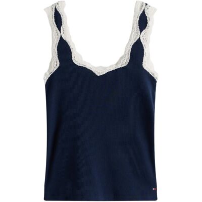 Tommy Hilfiger Womens/Ladies Lace Square Neck Cami Short Pyjama Set Tommy Hilfiger Womens/Ladies Lace Square Neck Cami Short Pyjama Set