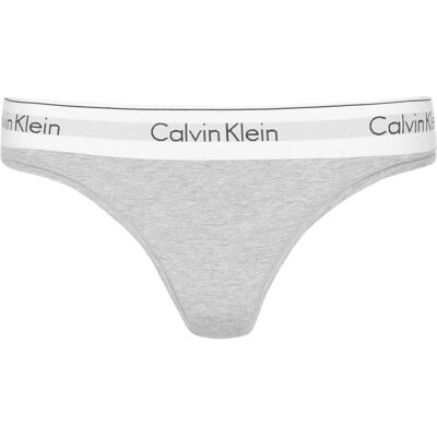 (20 UK, Grey) Calvin Klein Womens/Ladies Logo Cotton Blend Thong (20 UK, Grey) Calvin Klein Womens/Ladies Logo Cotton Blend Thong