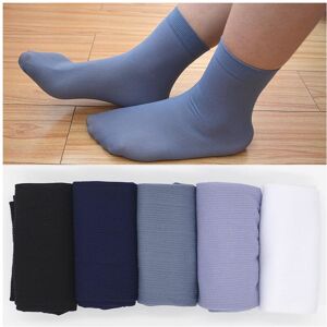 Unbranded 5 Pairs Thin Men Silk Dress Socks - Crew, Acrylic/Spandex, Black White Grey Blue Unbranded 5 Pairs Thin Men Silk Dress Socks - Crew, Acrylic/Spandex, Black White Grey Blue
