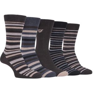 (6-11 UK, Brown Grey (Striped)) FARAH - 5 Pack Mens Classic Patterned Office Cot (6-11 UK, Brown Grey (Striped)) FARAH - 5 Pack Mens Classic Patterned Office Cot