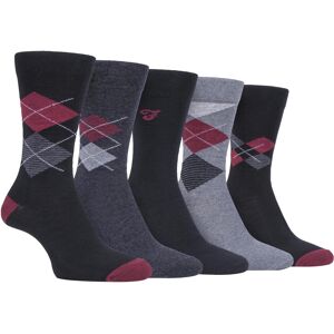 (6-11 UK, Black Berry (Argyle)) FARAH - 5 Pack Mens Classic Patterned Office Cot (6-11 UK, Black Berry (Argyle)) FARAH - 5 Pack Mens Classic Patterned Office Cot
