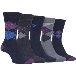 (6-11 UK, Navy Purple (Argyle)) FARAH - 5 Pack Mens Classic Patterned Office Cot (6-11 UK, Navy Purple (Argyle)) FARAH - 5 Pack Mens Classic Patterned Office Cot