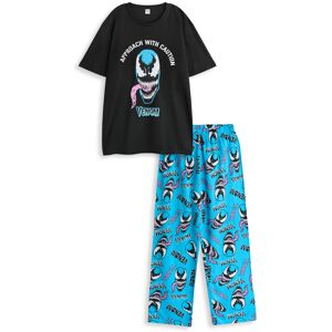 (Medium) Marvel Short Sleeve Long Leg Pyjama Set (Mens Black) (Medium) Marvel Short Sleeve Long Leg Pyjama Set (Mens Black)