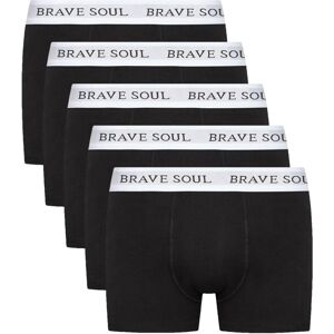 (BLACK, Large) Brave Soul Wyatt 5 Pack Boxer Shorts (BLACK, Large) Brave Soul Wyatt 5 Pack Boxer Shorts