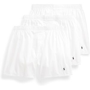 POLO RALPH LAUREN Men's Classic Fit Woven Cotton Boxers, White/Cruise Navy, Medi POLO RALPH LAUREN Men's Classic Fit Woven Cotton Boxers, White/Cruise Navy, Medi
