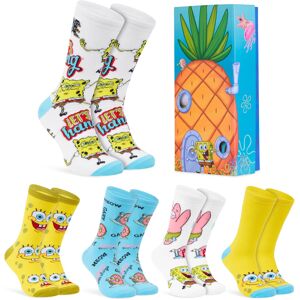 SpongeBob SquarePants SpongeBob Mens Socks Pack of 5 Crew Socks for Men Teenagers Soft Breathable Work SpongeBob SquarePants SpongeBob Mens Socks Pack of 5 Crew Socks for Men Teenagers Soft Breathable Work
