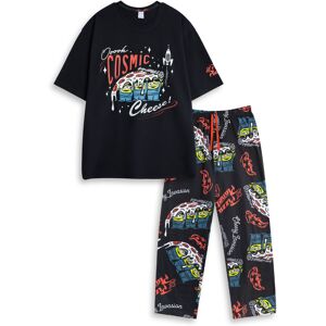 Disney Short Sleeve Long Leg Pyjama Set (Mens Black) Disney Short Sleeve Long Leg Pyjama Set (Mens Black)