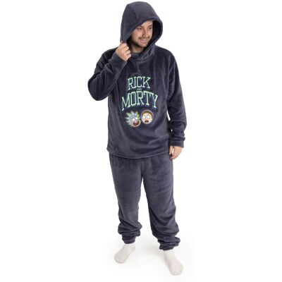 (X-Large) Rick And Morty Long Sleeve Long Leg Pyjama Set (Mens Grey) (X-Large) Rick And Morty Long Sleeve Long Leg Pyjama Set (Mens Grey)