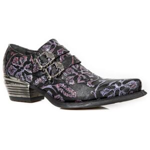 (41) NEW ROCK 7960-S8 EMBOSSED VINTAGE Blk Leathr Shoes (41) NEW ROCK 7960-S8 EMBOSSED VINTAGE Blk Leathr Shoes