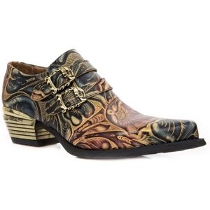 (45) NEW ROCK M-7960-S14 EMBOSSED Blk Leathr Steel Heel (45) NEW ROCK M-7960-S14 EMBOSSED Blk Leathr Steel Heel