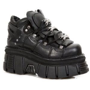 (40) NEW ROCK 106-S29 Metallic Black Leathr Biker Boots (40) NEW ROCK 106-S29 Metallic Black Leathr Biker Boots