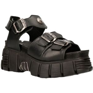 (45) New Rock M-BIOS101-C2 Metallic Black Leathr Sandal (45) New Rock M-BIOS101-C2 Metallic Black Leathr Sandal