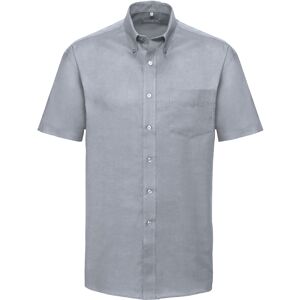 (15.5inch, Silver Grey) Russell Collection Mens Short Sleeve Easy Care Oxford Sh (15.5inch, Silver Grey) Russell Collection Mens Short Sleeve Easy Care Oxford Sh
