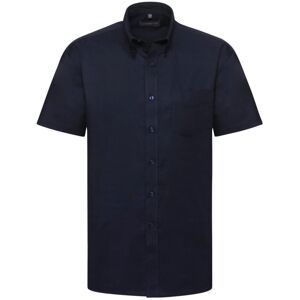 (17.5inch, Bright Navy) Russell Collection Mens Short Sleeve Easy Care Oxford Sh (17.5inch, Bright Navy) Russell Collection Mens Short Sleeve Easy Care Oxford Sh