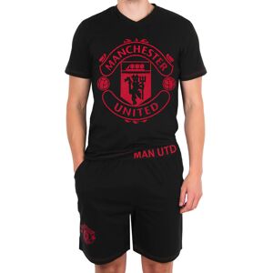 (Black Crest, Medium) Manchester United Mens Pyjamas Short Loungewear OFFICIAL F (Black Crest, Medium) Manchester United Mens Pyjamas Short Loungewear OFFICIAL F