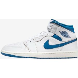 (8) Nike Air Jordan 1 Mid SE White/Industrial Blue-Sail FN5215-141 Men's (8) Nike Air Jordan 1 Mid SE White/Industrial Blue-Sail FN5215-141 Men's