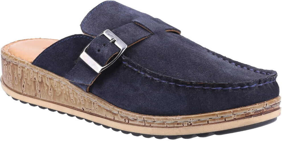 (Navy, UK 7) Hush Puppies Sorcha Womens Ladies Slip On Clogs Mules Sandals