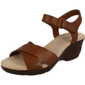 (UK 8, Mahogany (Brown)) Ladies Clarks Casual Wedge Sandals Lynette Deb - D Fit (UK 8, Mahogany (Brown)) Ladies Clarks Casual Wedge Sandals Lynette Deb - D Fit