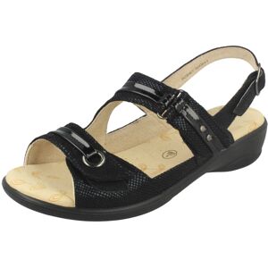 (UK 4.5, Black) Ladies Padders Casual Sandals Patience - E Fit (UK 4.5, Black) Ladies Padders Casual Sandals Patience - E Fit