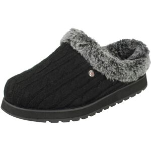 (UK 4, Black) Womens Skechers Memory Foam Slippers Ice Angel (UK 4, Black) Womens Skechers Memory Foam Slippers Ice Angel