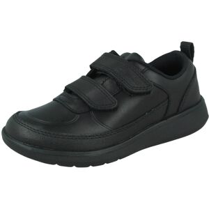 (Black, UK 10 Child) Boys Clarks Hook & Loop School Shoes Scape Flare K - G Fit (Black, UK 10 Child) Boys Clarks Hook & Loop School Shoes Scape Flare K - G Fit