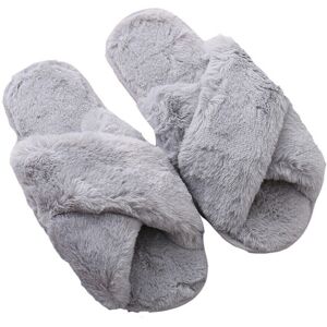 Unbranded (Light Gray, EU38) Ladies Fur Fluffy Slippers Sliders Women Cross Over Open Toe Unbranded (Light Gray, EU38) Ladies Fur Fluffy Slippers Sliders Women Cross Over Open Toe