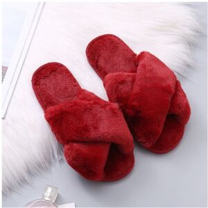Unbranded (Red, EU36) Ladies Fur Fluffy Slippers Sliders Women Cross Over Open Toe Mules S Unbranded (Red, EU36) Ladies Fur Fluffy Slippers Sliders Women Cross Over Open Toe Mules S