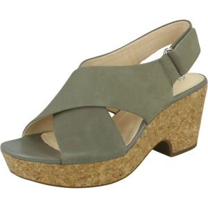 (Green, UK 7) Ladies Clarks Slingback Wedge Sandals Maritsa Lara (Green, UK 7) Ladies Clarks Slingback Wedge Sandals Maritsa Lara