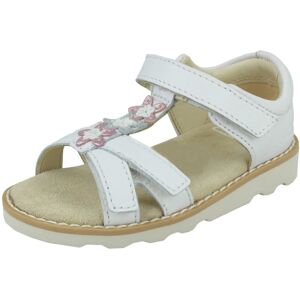 (White, UK 6 Infant) Girls Clarks Casual Sandals Crown Flower (White, UK 6 Infant) Girls Clarks Casual Sandals Crown Flower